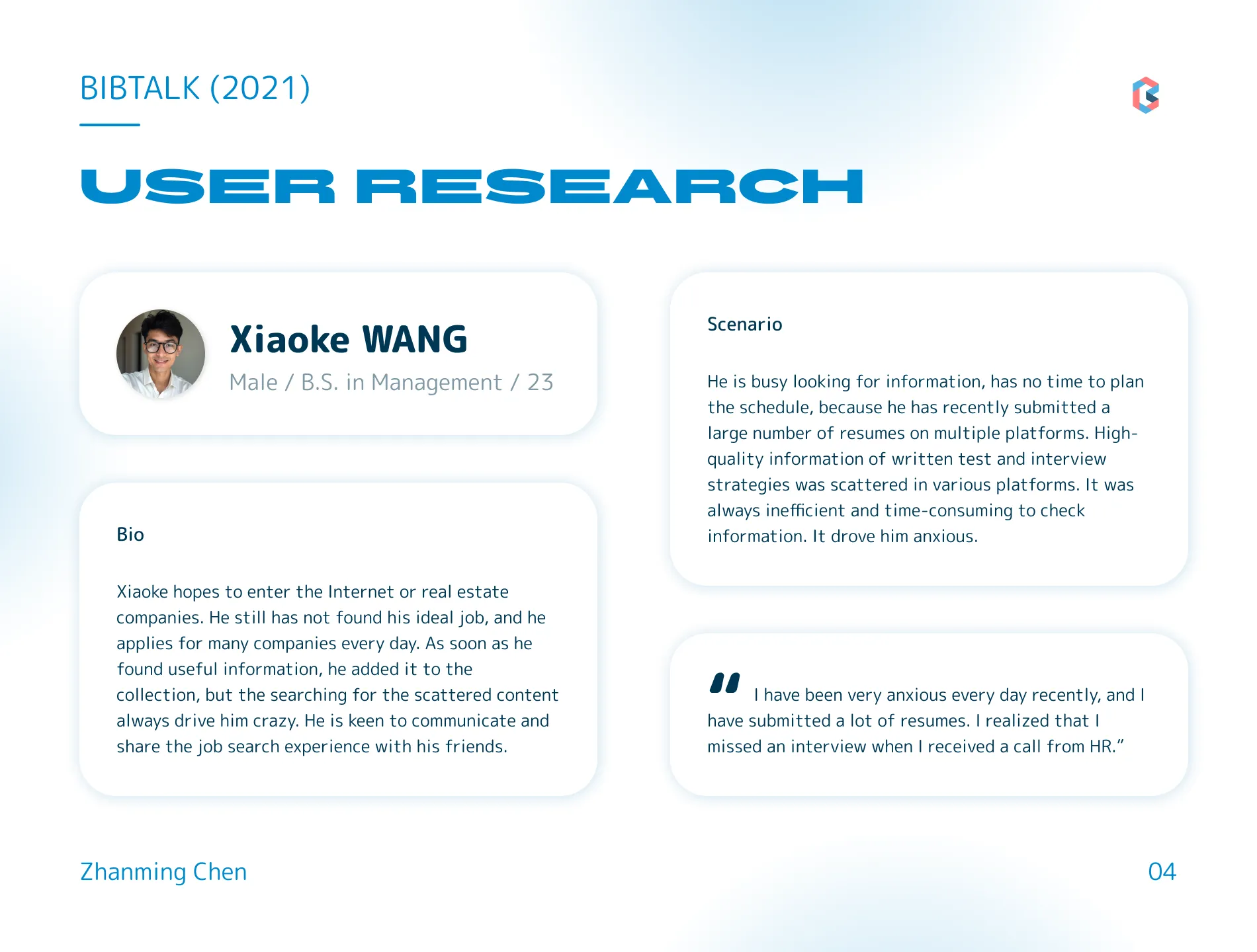 User research: persona 1