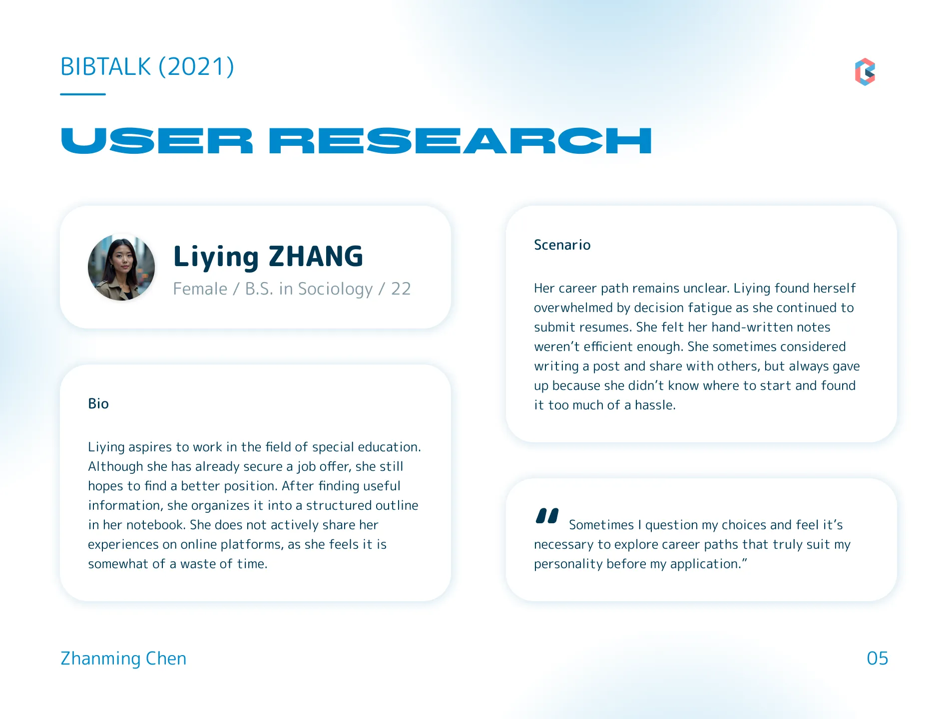 User research: persona 2