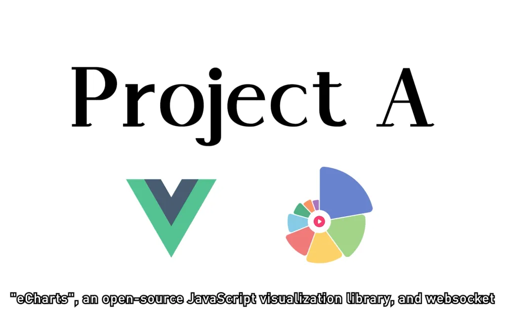 Project A title above the Vue.js and eCharts logos